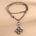 Boho Necklace Long- Crystal Pendant