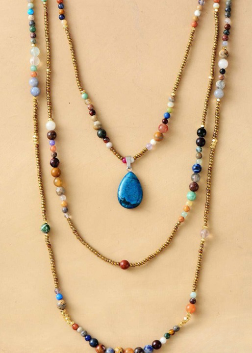 Boho Necklace Teardop Pendant