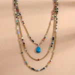 Boho Necklace Teardop Pendant