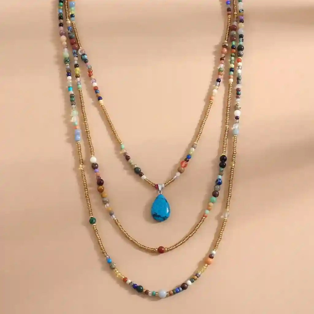 Boho Necklace Teardop Pendant