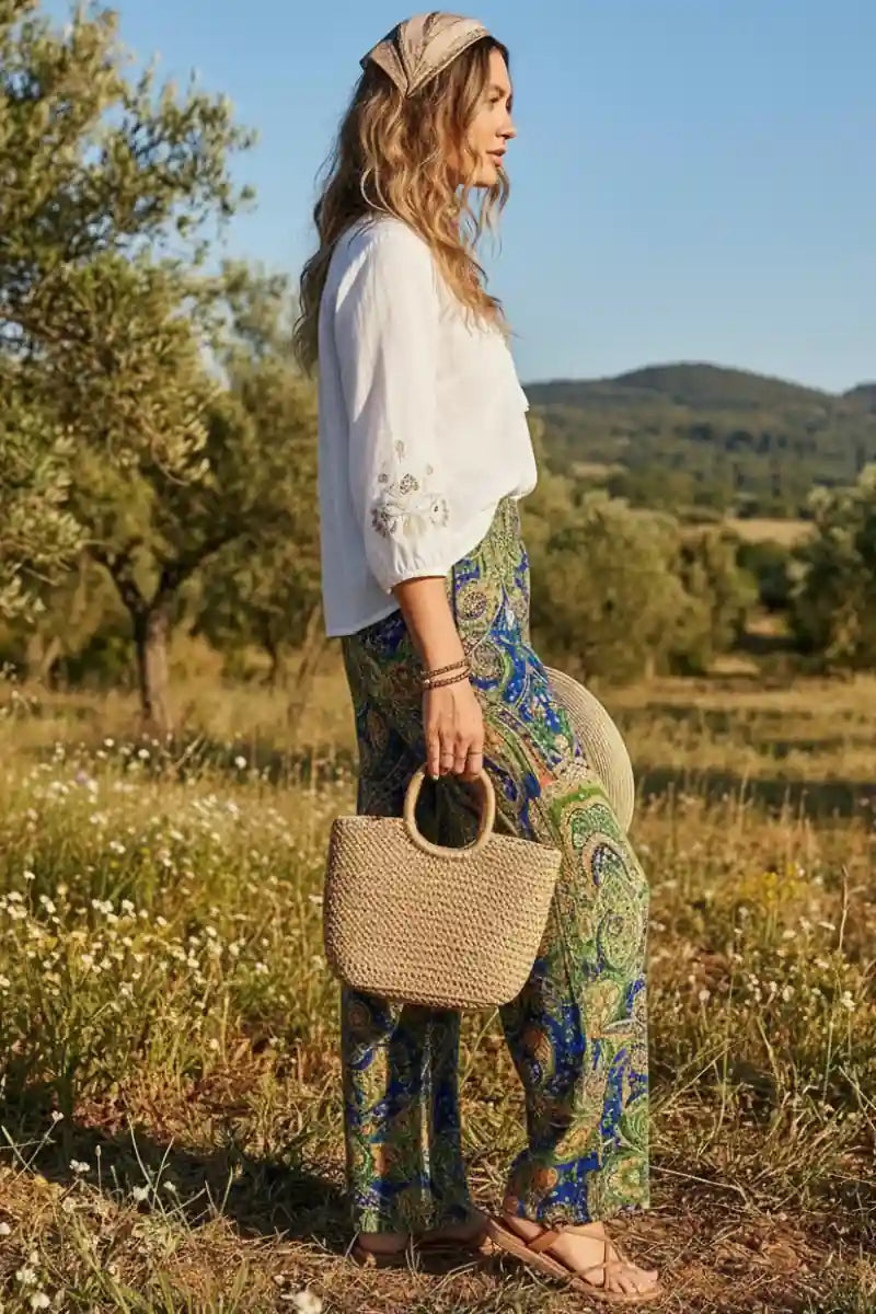 Boho Paisley Wide Leg Pants