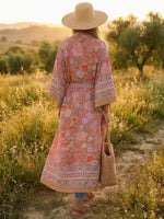 Boho Pink Floral Kimono