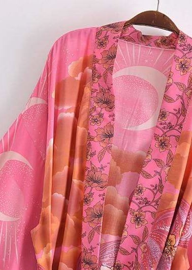 Boho Pink Kimono with Original Print