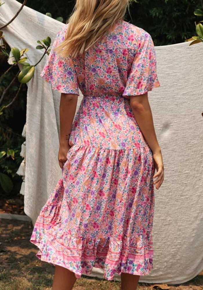 Boho Pink Long Dress