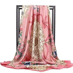 Boho Pink Scarf vintage floral printed