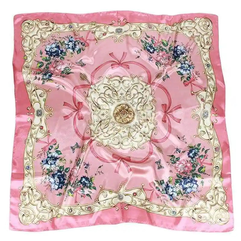 Boho Pink Scarf vintage floral printed