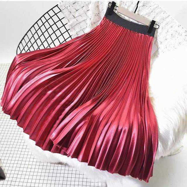 Boho Pleated Midi Skirt