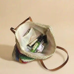 Boho Rainbow Beach Tote Bag
