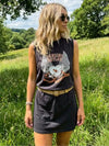 Boho Rock Black Tank Top Mini Dress