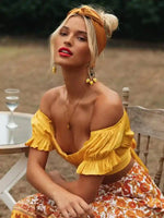 Boho Romantic Yellow Crop Top