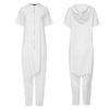 Boho Romper Vintage Short Sleeve with Hood
