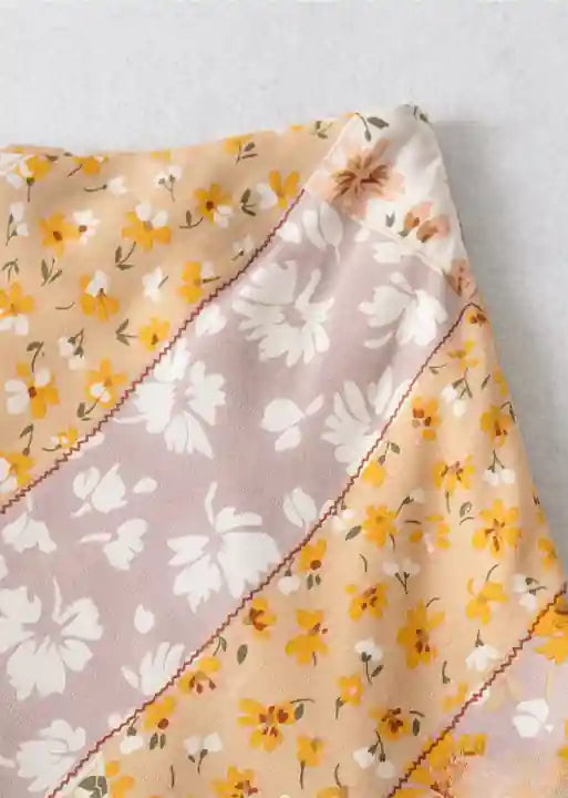 Boho Skirt Mid-length with floral pattern
