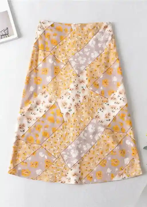 Boho Skirt Mid-length with floral pattern