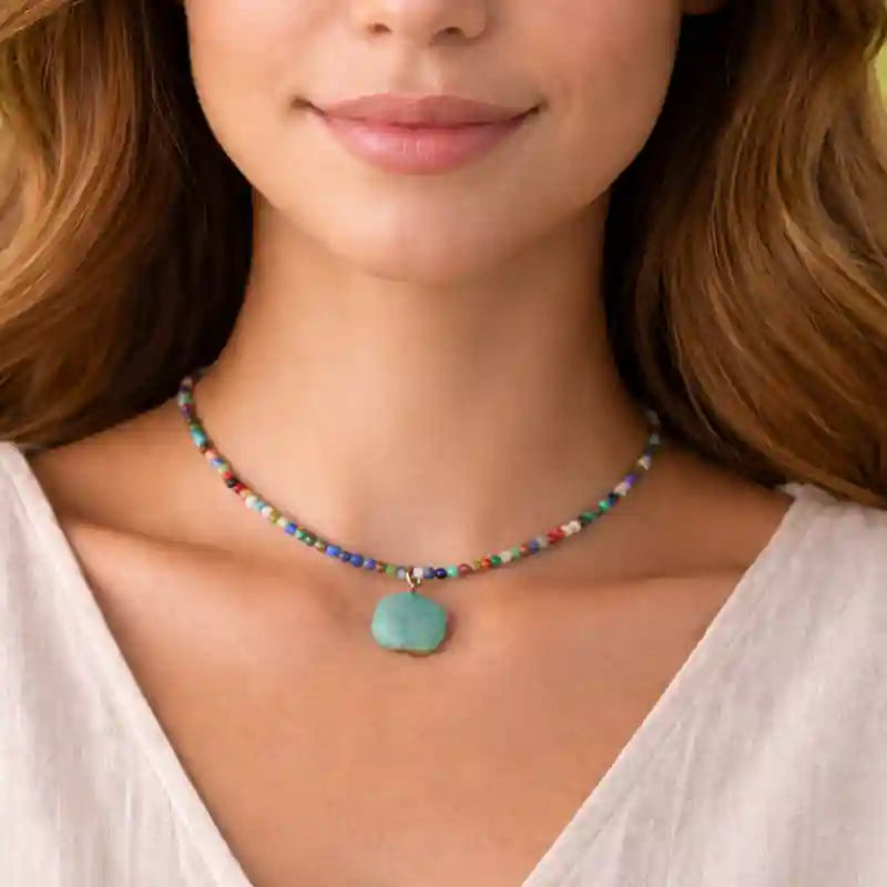 Boho Stone Pendant Necklace