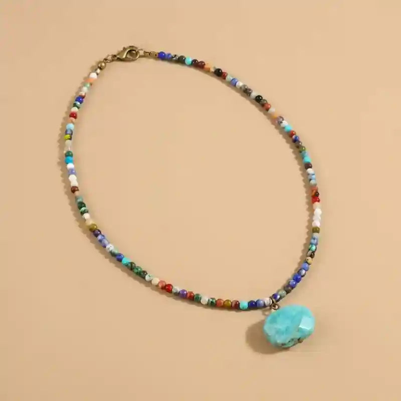 Boho Stone Pendant Necklace