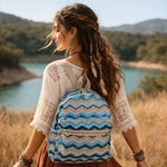 Boho Straw Backpack for Women