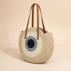 Boho Straw Round Beach Tote Bag