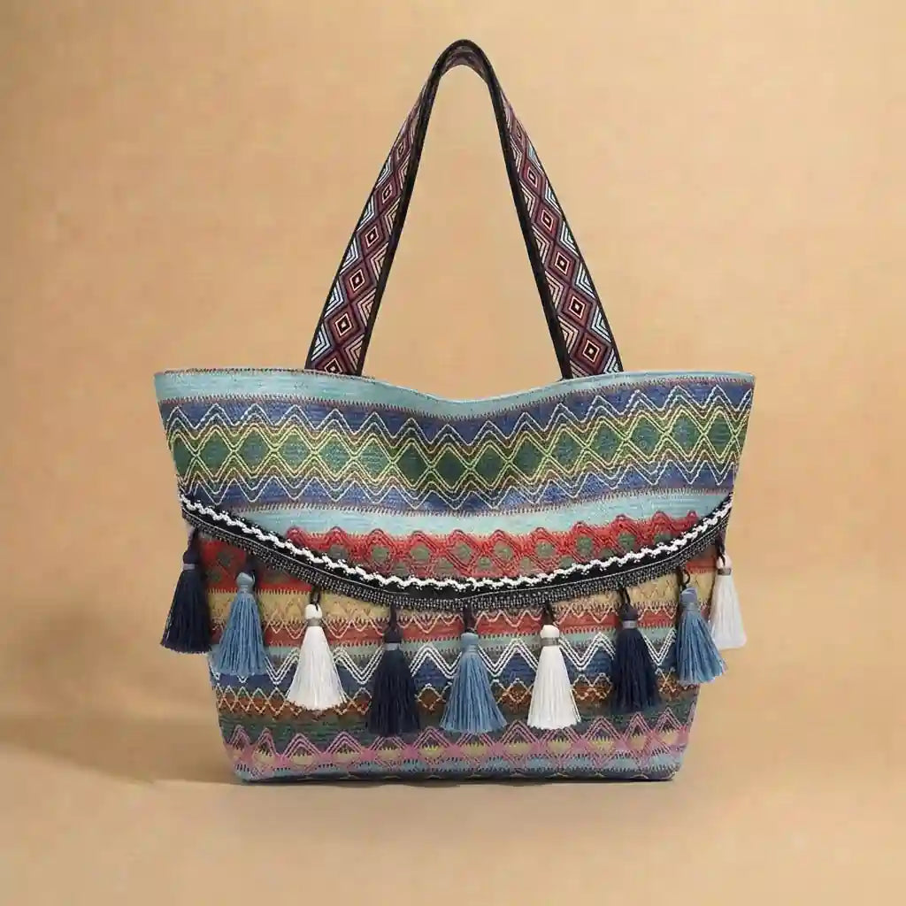 Boho Tassel Tote Bag