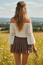 Boho Tiered Ruffle Mini Skirt