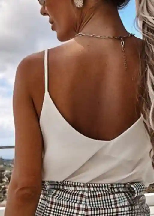 Boho Top Sleeveless Spaghetti Strap Backless Beach