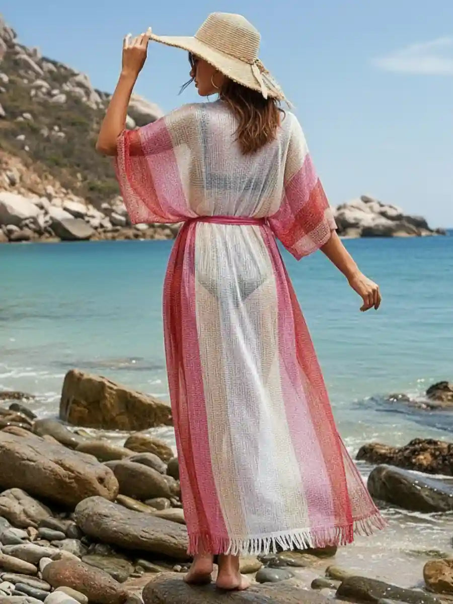 Boho Transparent Kimono Cover Up