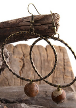 Boho Vintage Earrings - Natural Stone