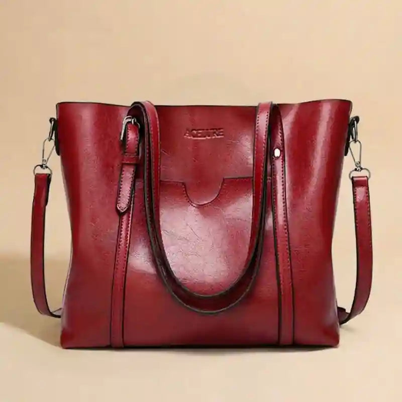 Boho Vintage Leather Tote Bag