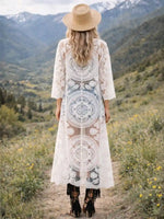 Boho White Kimono Cardigan