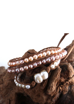 Boho Wrap Bracelet - Natural Perl
