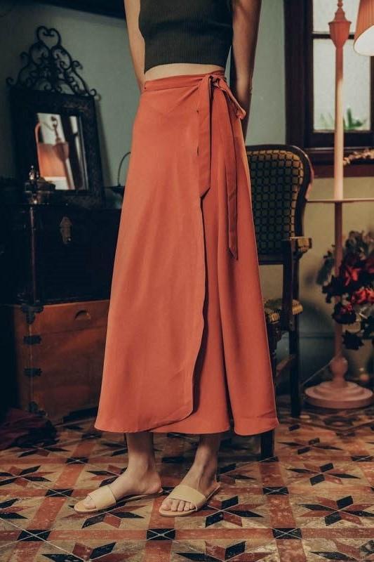 Boho Wrap Midi Skirt