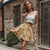 Boho Yellow Mini Skirt with frils