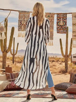 Boho Zebra Print Beach Kimono Dress