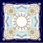 Boho blue Scarf Stylish gold print