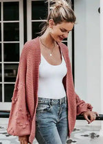 Boho cardigan sleeves oversized with relief