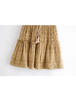 Boho flared Mini Skirt leopart pattern