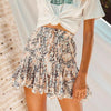 Boho mini skirt with leopard print