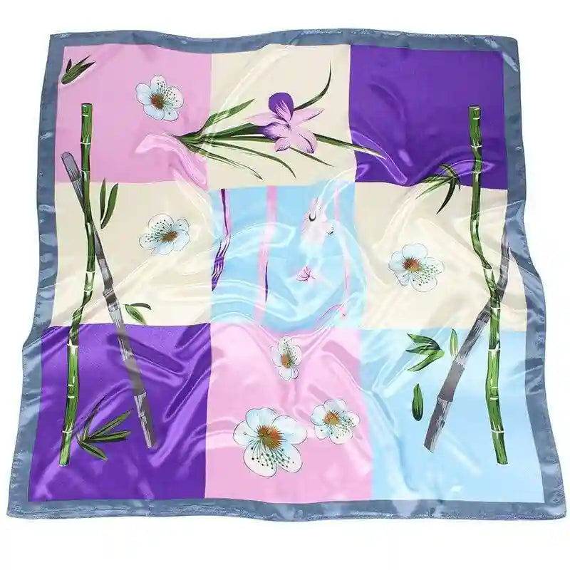 Boho vintage Scarf retro Colorful purple base