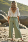 Butterfly Embroidery Boho Wide Leg Pants