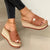 Boho Brown Wedge Mules