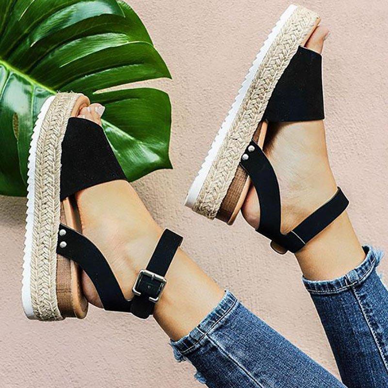 Black Boho Platform Sandals