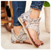 Boho Flat Sandals Snake Pattern