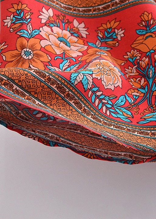 Chic Boho Floral Kimono Flared Sleeves