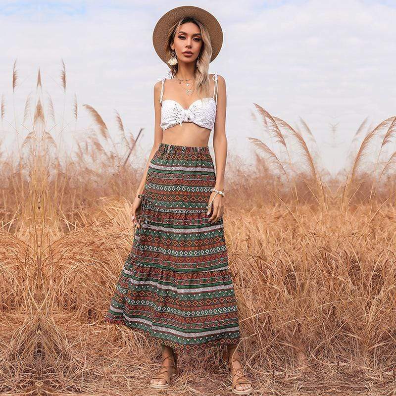 Chic Boho Multicolor Skirt