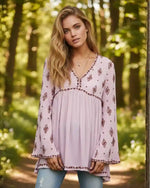 Chic Flared Boho Blouse