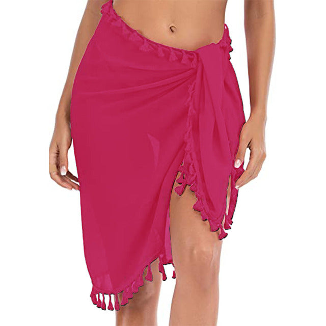 Pompoms Sarong Beach Cover Up