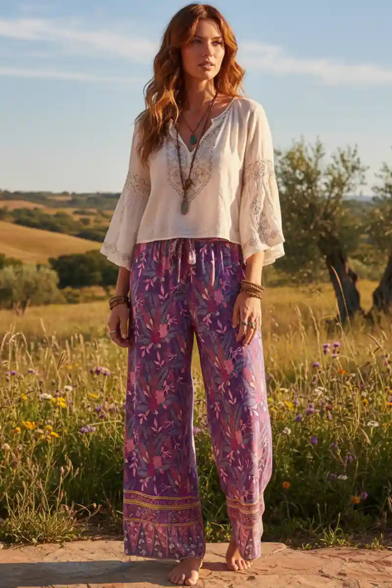 Elastic Waist Loose Boho Pant