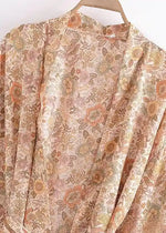 Elegant Boho Floral Kimono Belted