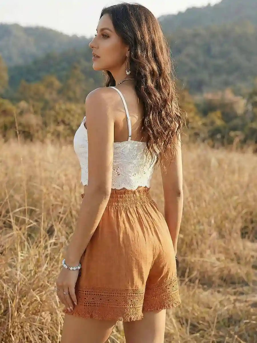 Embroidered Boho Short