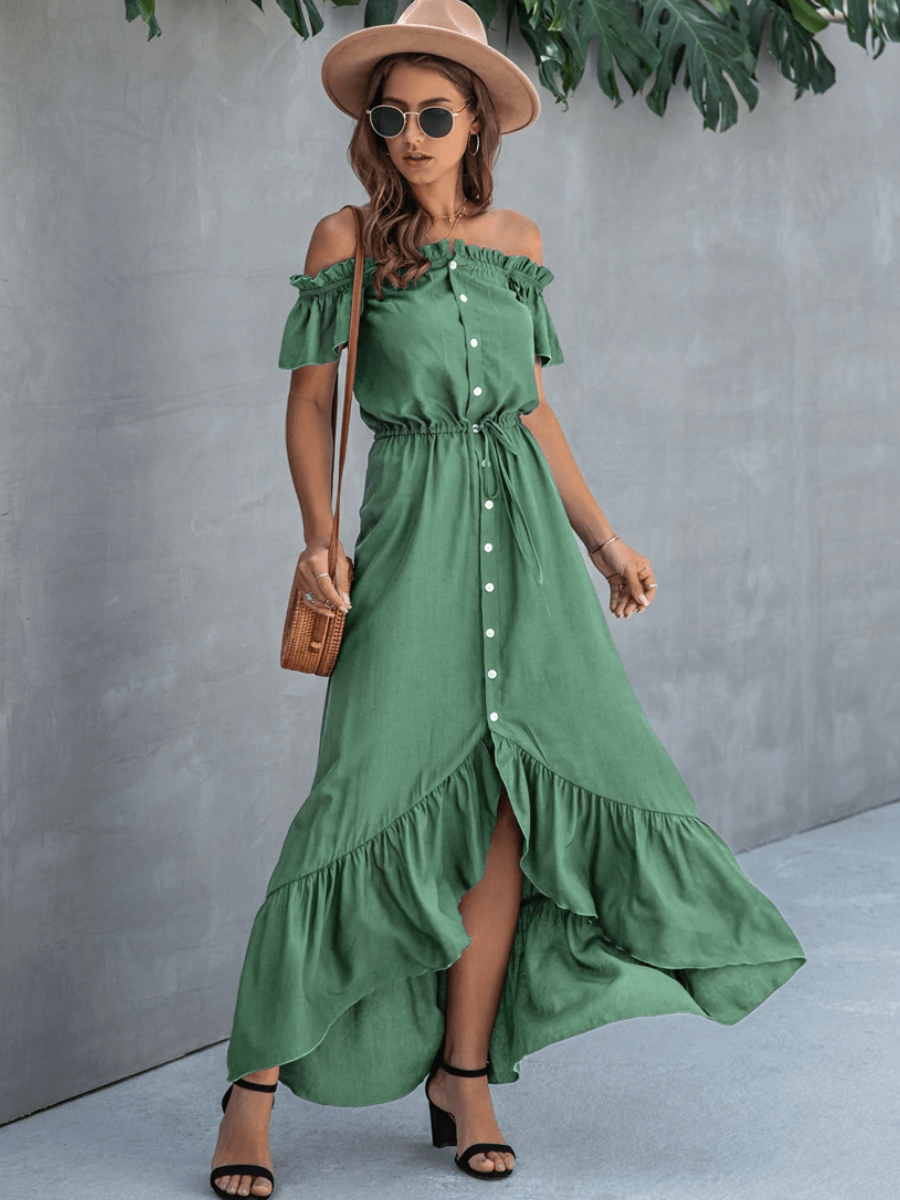 Emerald Green Boho Dress