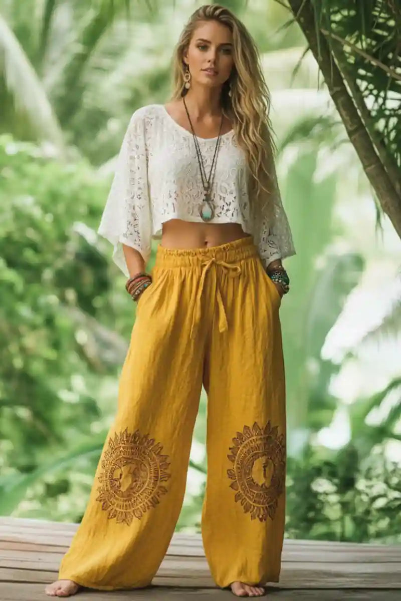 Ethnic Print Bohemian Long Pant